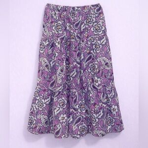 🌸 LOFT Beach Paisley Linen Blend Tiered Maxi Skirt
Size Medium